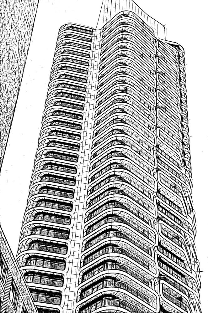 Wohn-Hochhaus mit 180m und 51 Etagen in Frankfurt/M