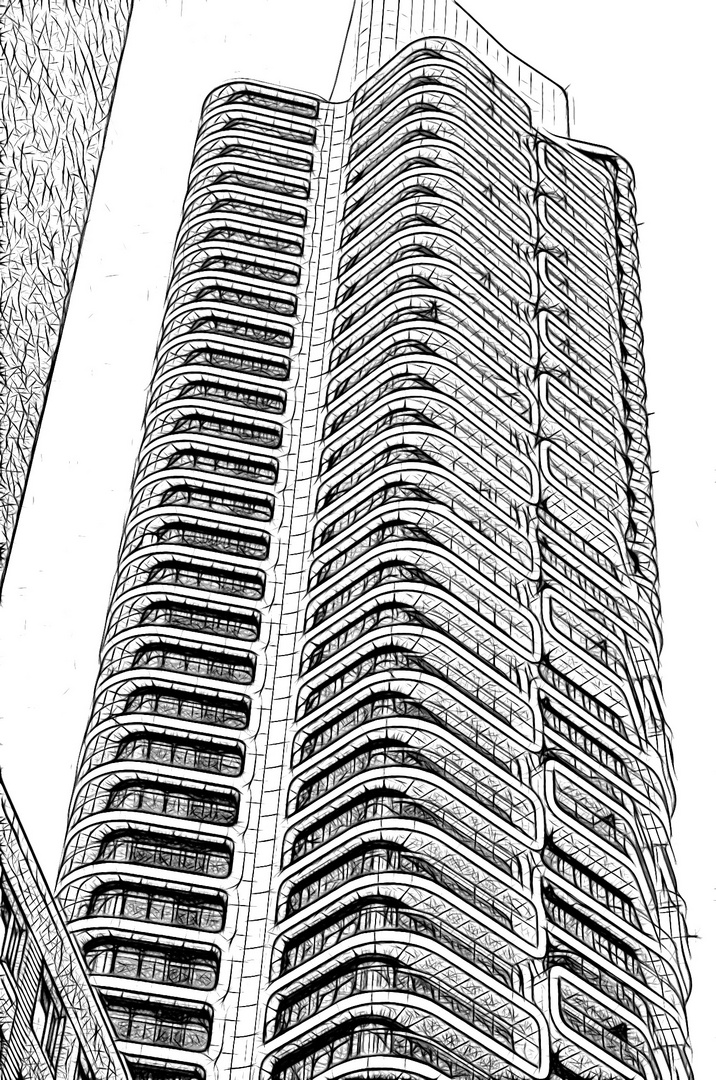 Wohn-Hochhaus mit 180m und 51 Etagen in Frankfurt/M