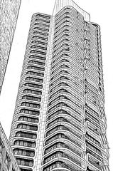 Wohn-Hochhaus mit 180m und 51 Etagen in Frankfurt/M