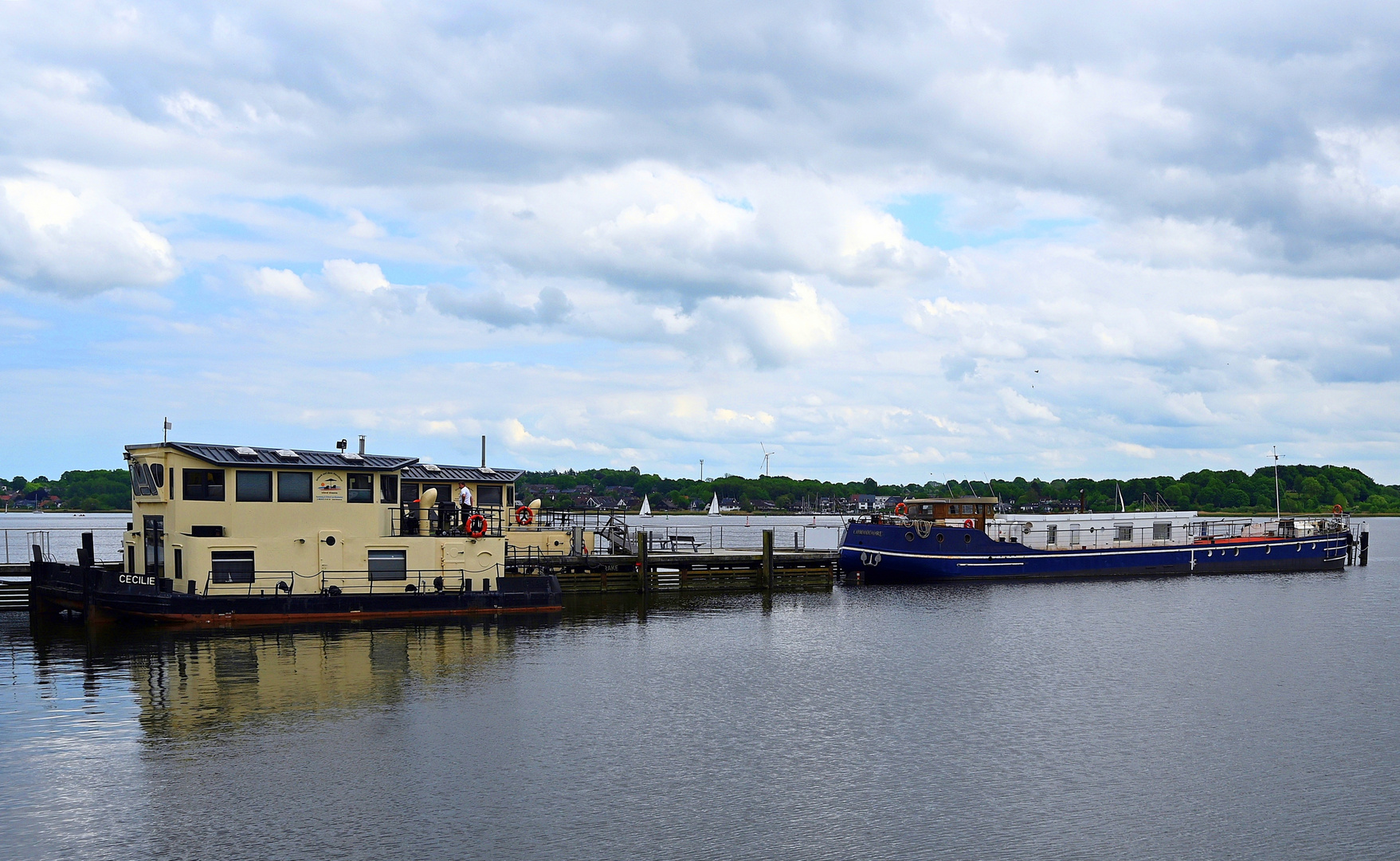 Wohnboote auf der Schlei bei Schleswig