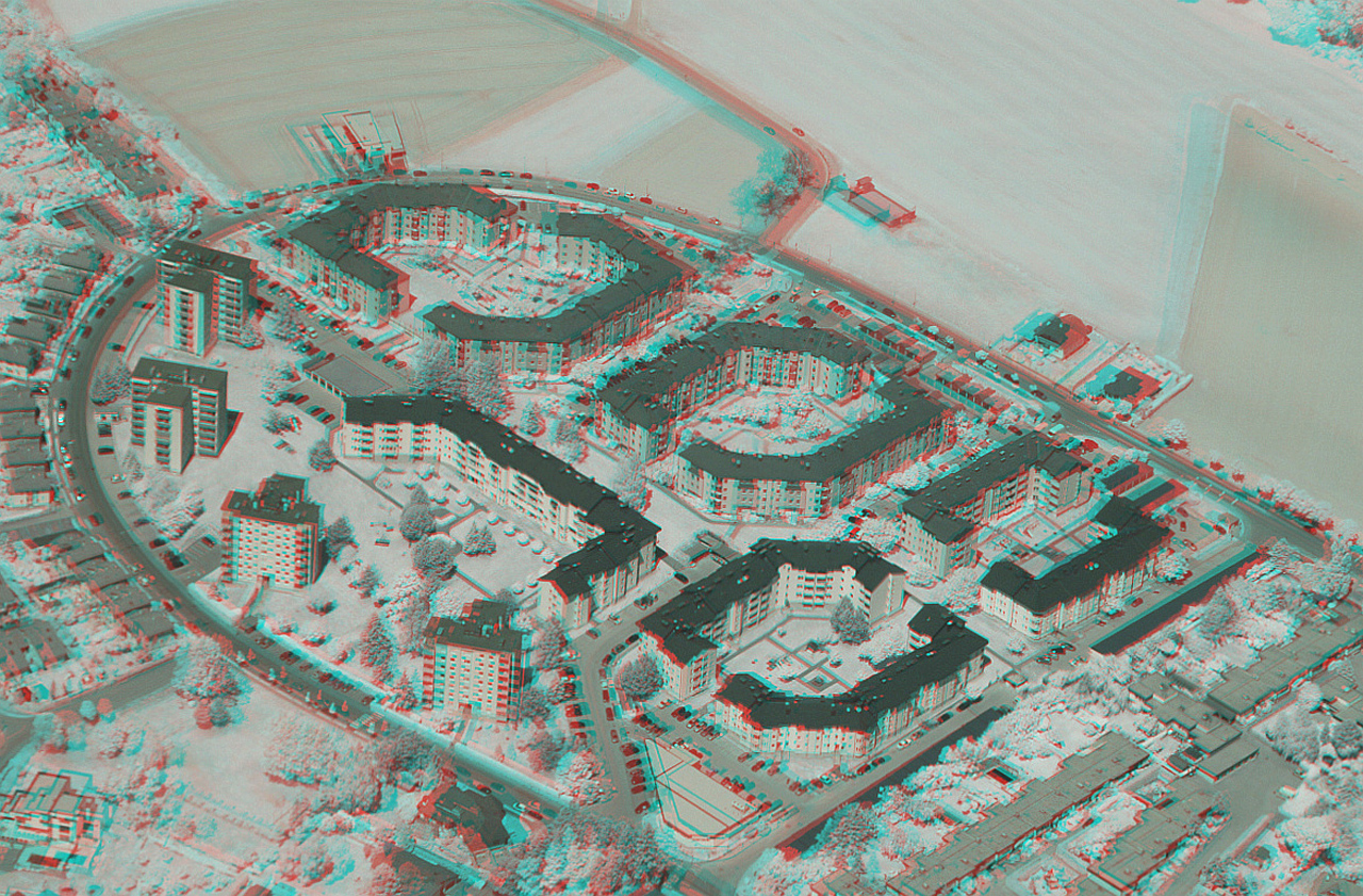 Wohnsiedlung - Infrarot - Anaglype