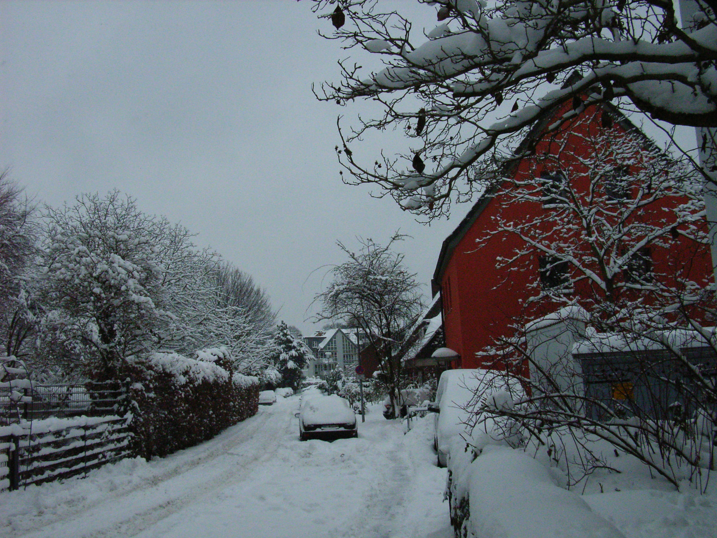 Wohnstraße in Münster im Schnee-Dezember 2010