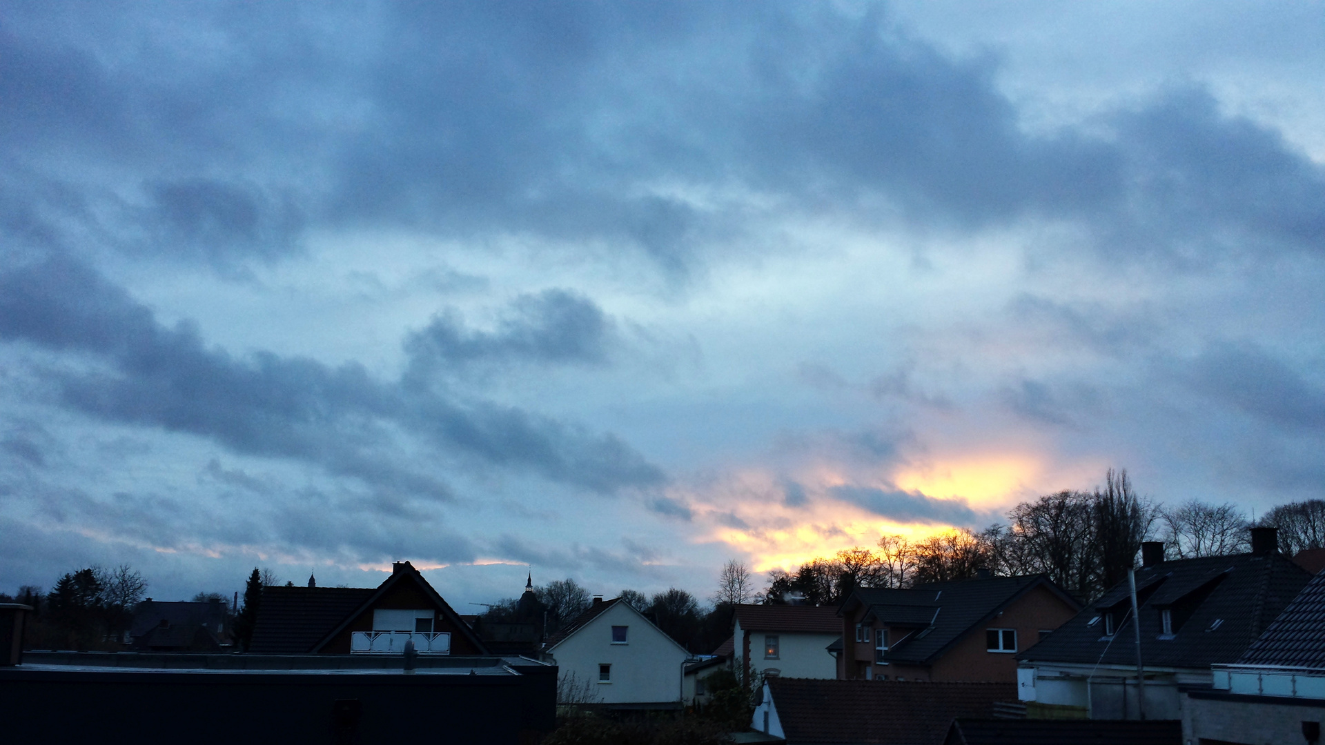 Wohnzimmerblick Abenddämmerung