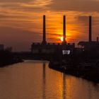 Wolfsburg im Sonnenuntergang