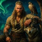 Wolfshüter unter Nordlicht