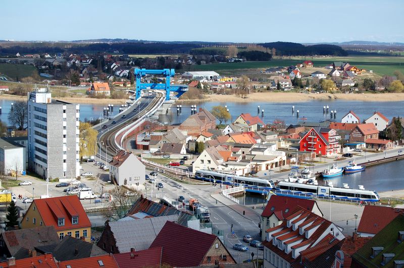 Wolgast mit Peenebrücke