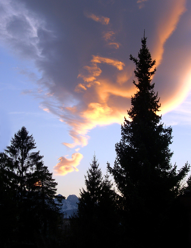 Wolke im Abendrot