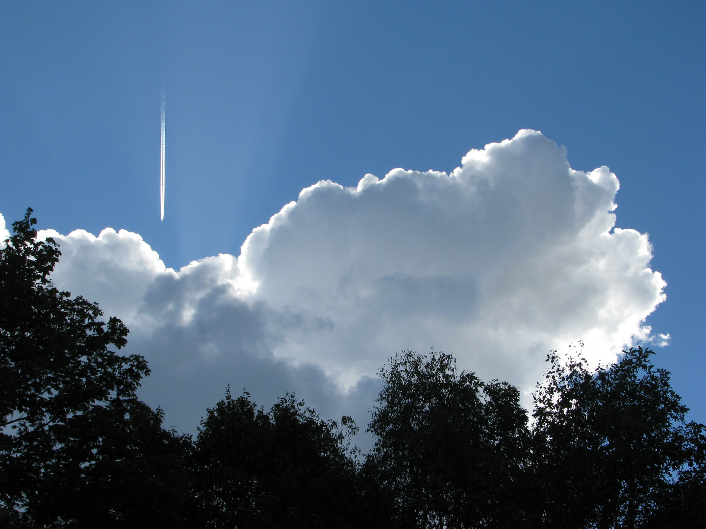 Wolke mit Flugzeug