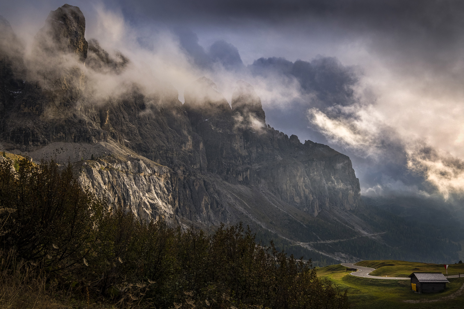 Wolken am Grödner Joch