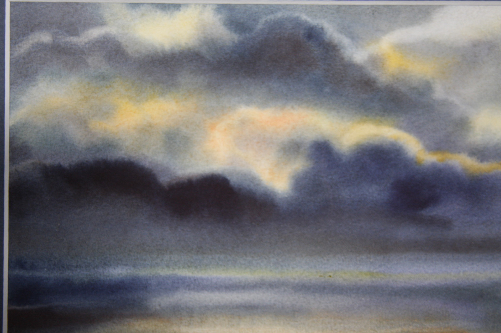 Wolken am Meer, Aquarell, 20x30 cm