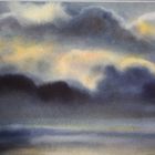 Wolken am Meer, Aquarell, 20x30 cm