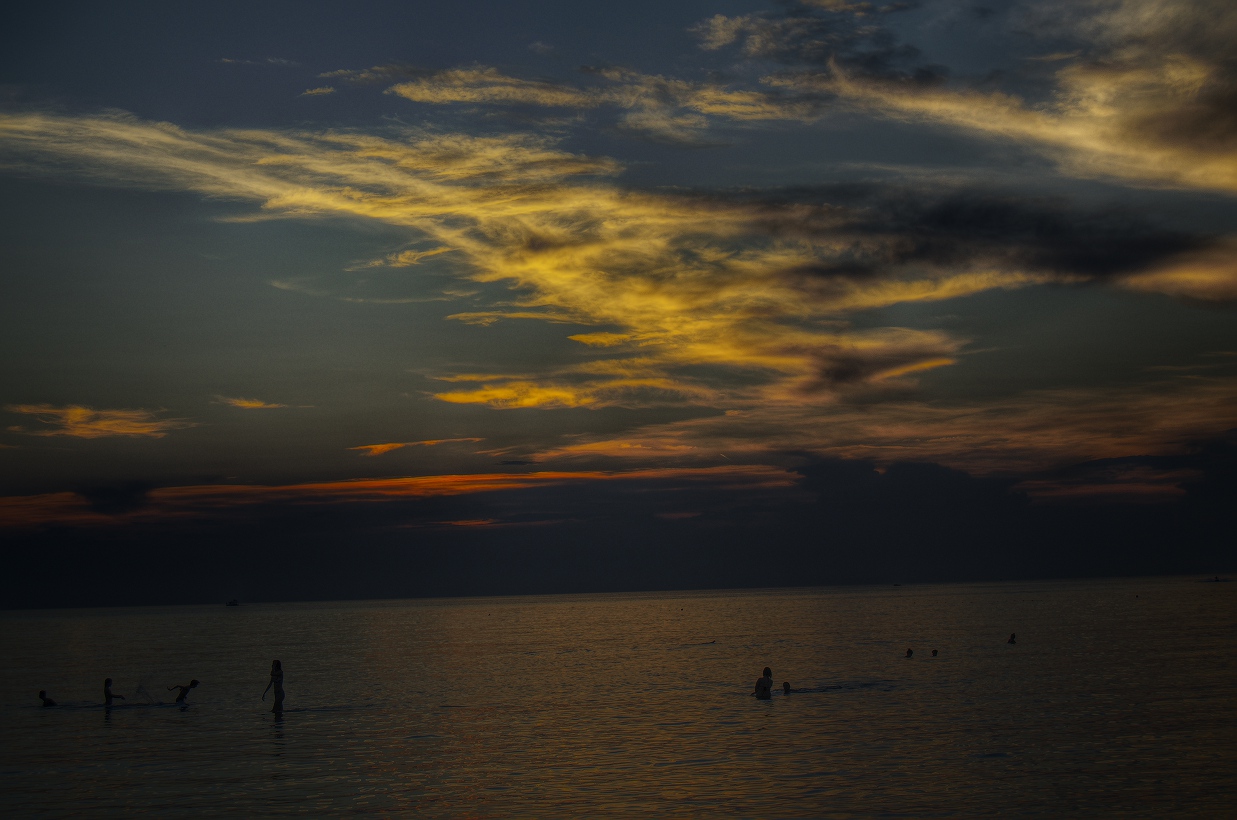 Wolken am Strand