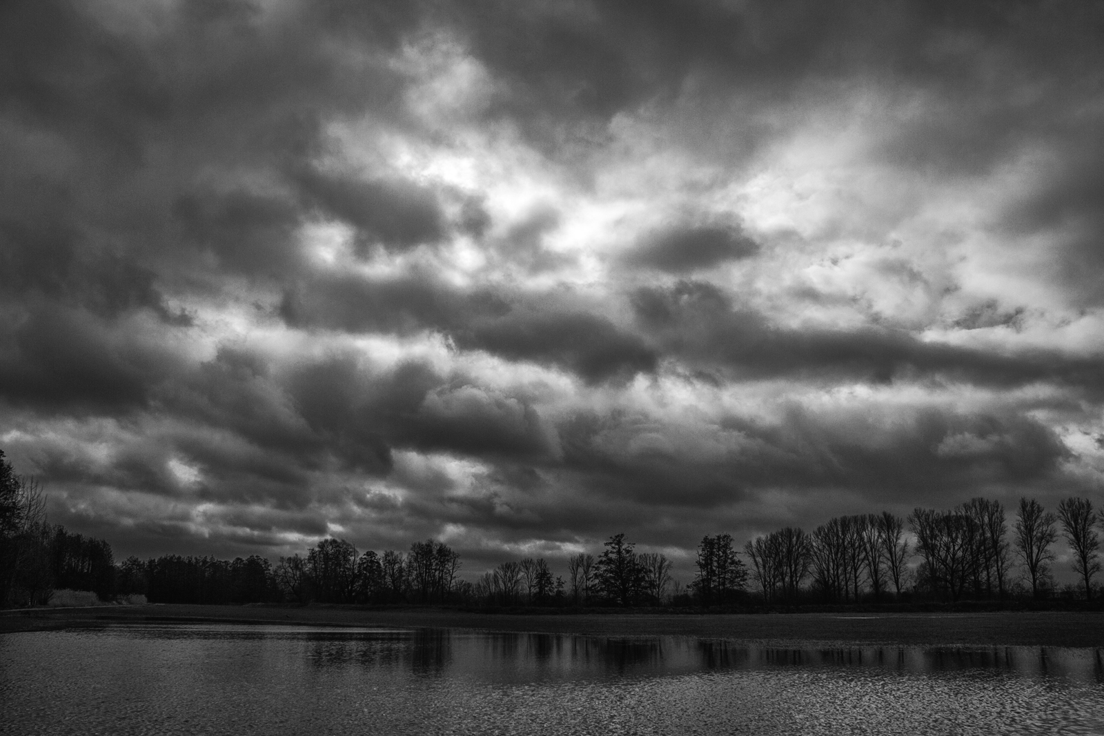 Wolken am Teich