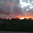 Wolken beim Sonnenuntergang.