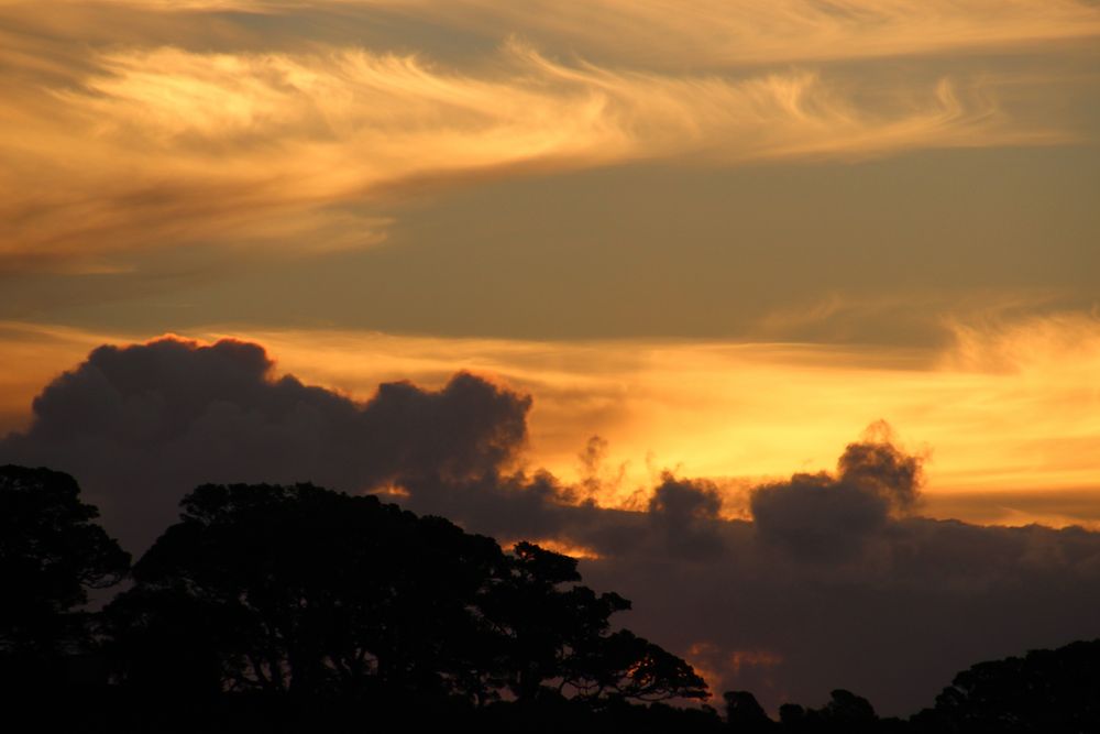 Wolken im orangen Licht