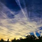 Wolken (Kondenstreifen?) beim Sonnenaufgang