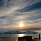 Wolken mit Halo über der Barentsee