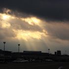 Wolken über dem Terminal in Düsseldorf