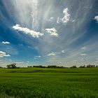 Wolken über Feldern