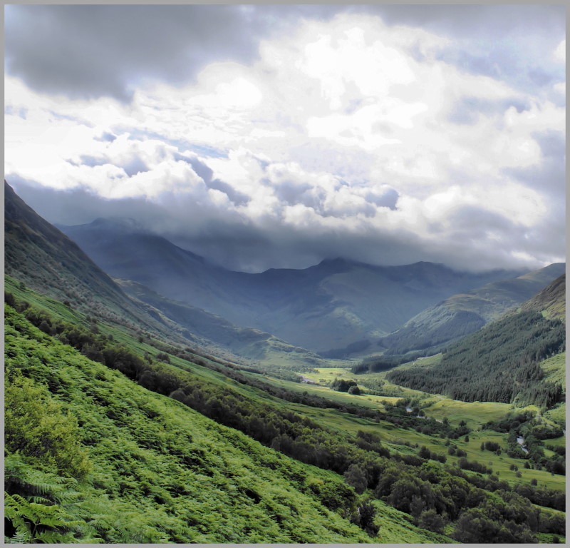 Wolken über Glen Nevis