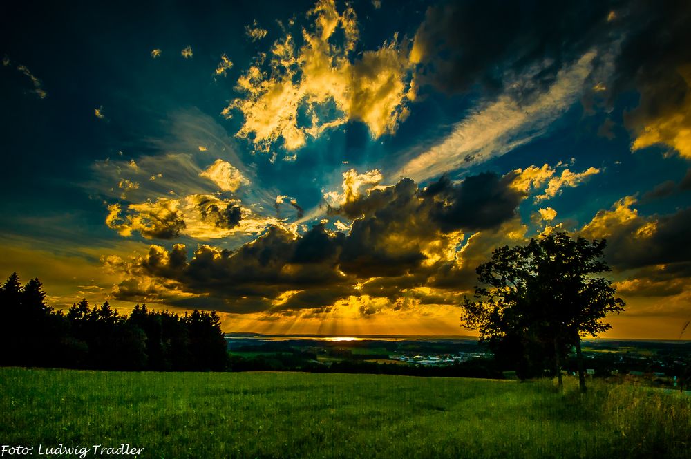 Wolken und Sonne  Foto Bild natur landschaft chiemsee 