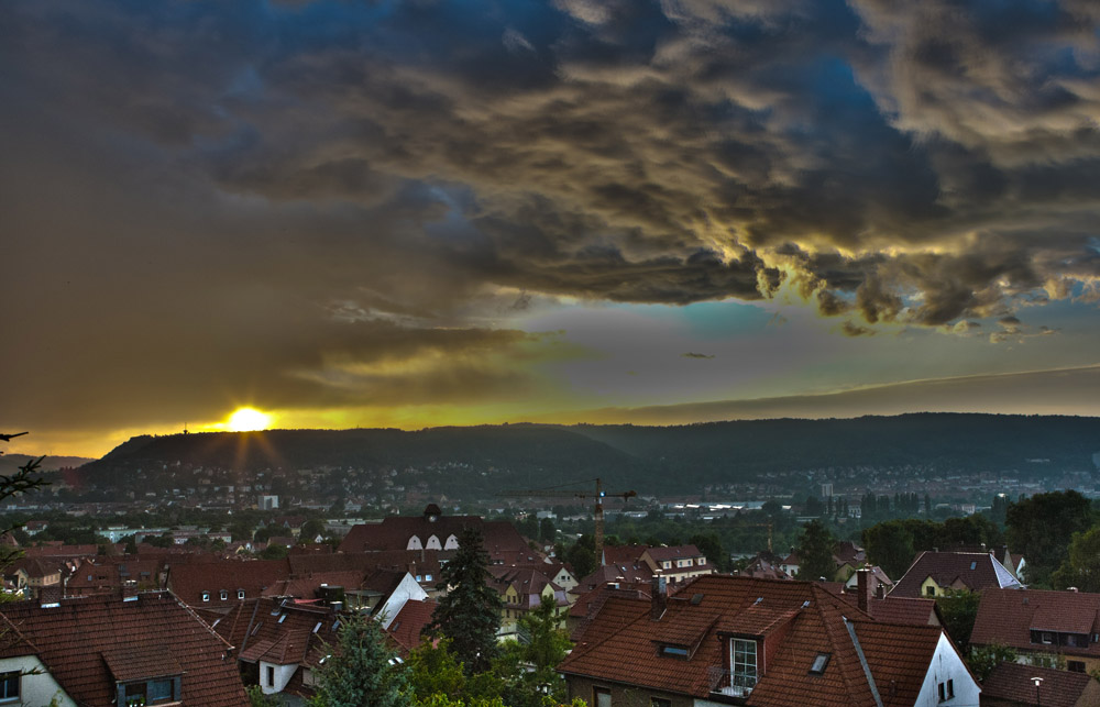 Wolken und Sonne in Jena