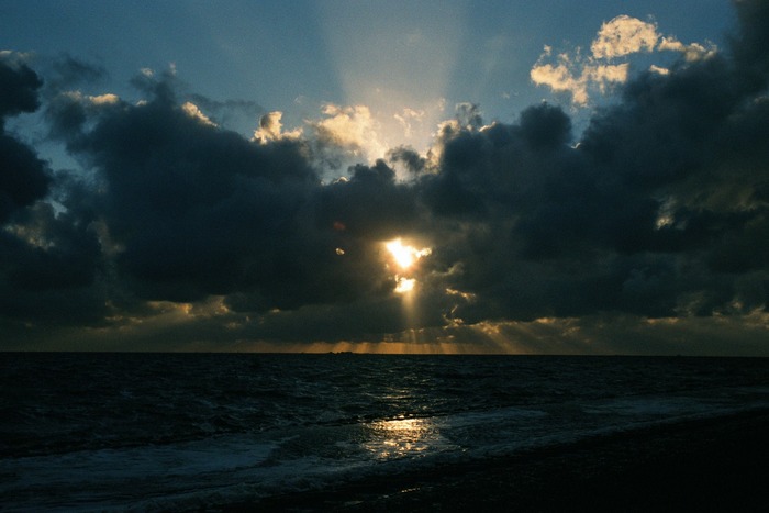 Wolken von der Hamburger Hallig aus gesehen