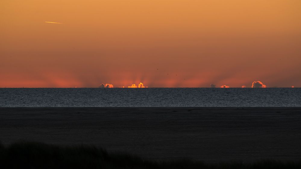 Wolkenglühen nach Sonnenuntergang