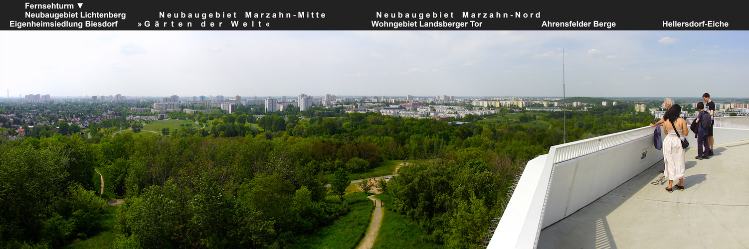 Wolkenhain: 180°-Blick nach Westen–Norden–Osten