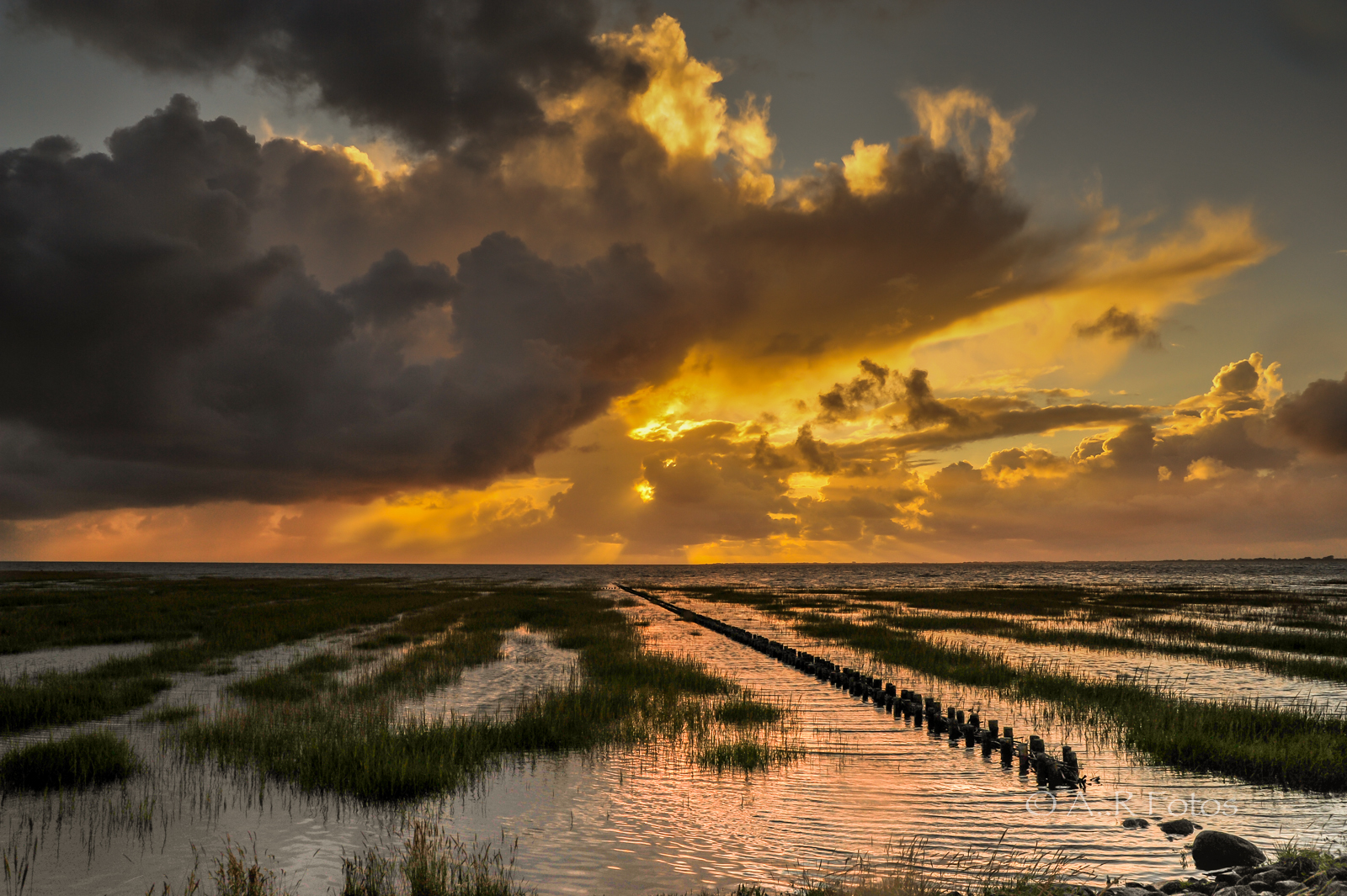 Wolkenhimmel über der Nordsee.