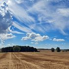 Wolkenlandschaft über das abgeernteter Feld