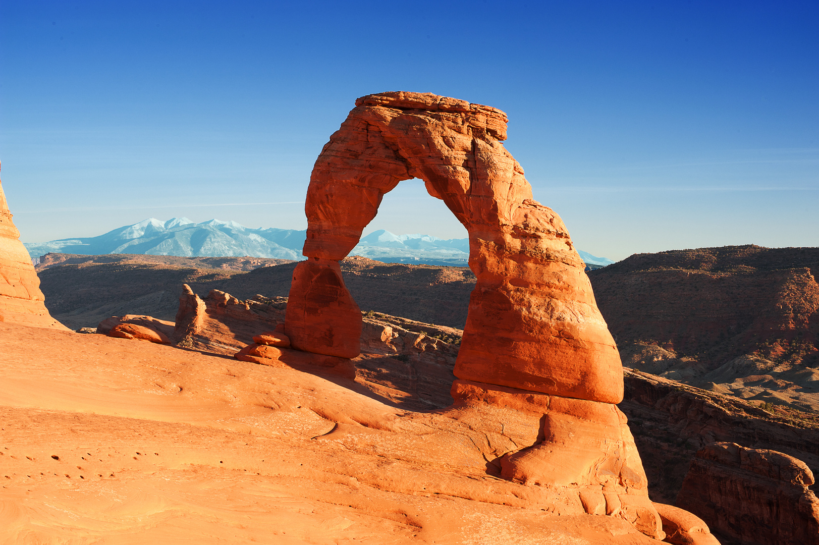 Wolkenloser Delicate Arch