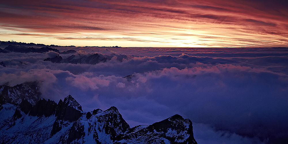 Wolkenmeer am Säntis (CH) Sonnenuntergang 2