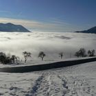 Wolkenmeer im Gebirge