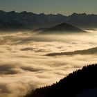 Wolkenmeer in der Abendsonne (Brauneck, Bayrische Alpen)