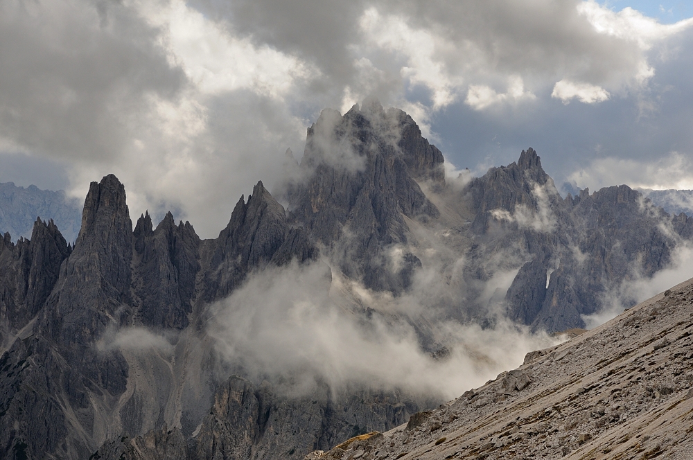 Wolkenspiel in der Cadini di Misurina, sie bilden als Untergruppe...