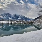 Wolkenstimmung an der Salzach mit Blick auf das Heukareck