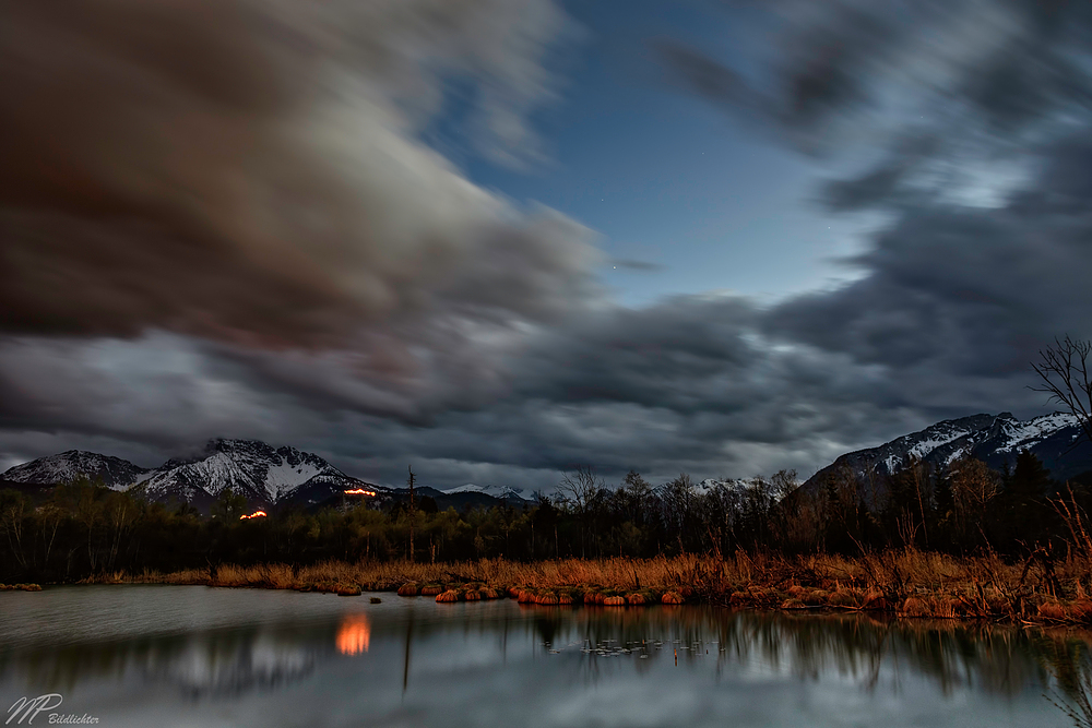 Wolkenstimmung in den Lechauen ...