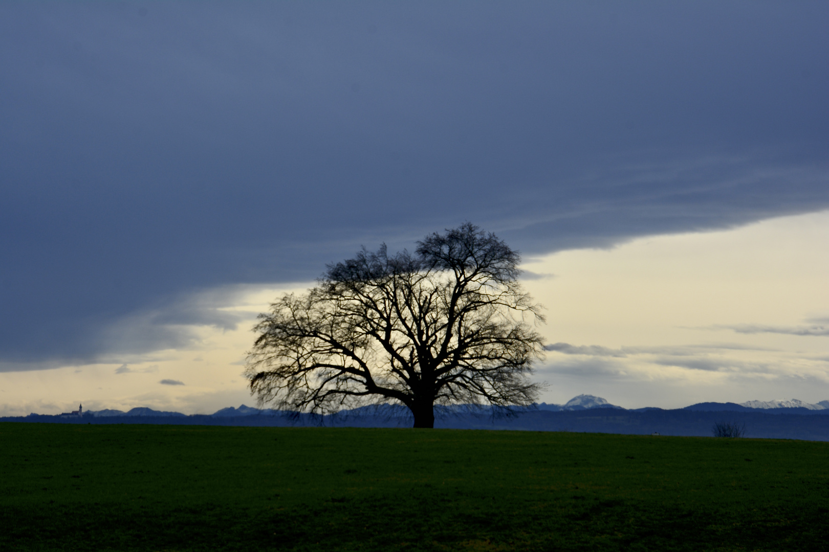 Wolkenstimmung mit Baum