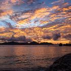 Wolkenstimmung zum Sonnenuntergang über Praslin, HDR, Seychellen