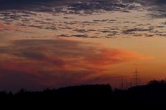 Wolkenwirbel nach Sonnenuntergang