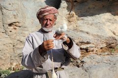 Woll-Spinner beim Jebel Shams