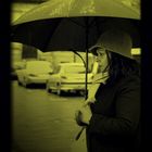 Woman and brolly