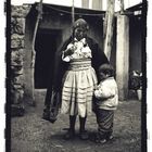 woman and child,lake titicaca,peru