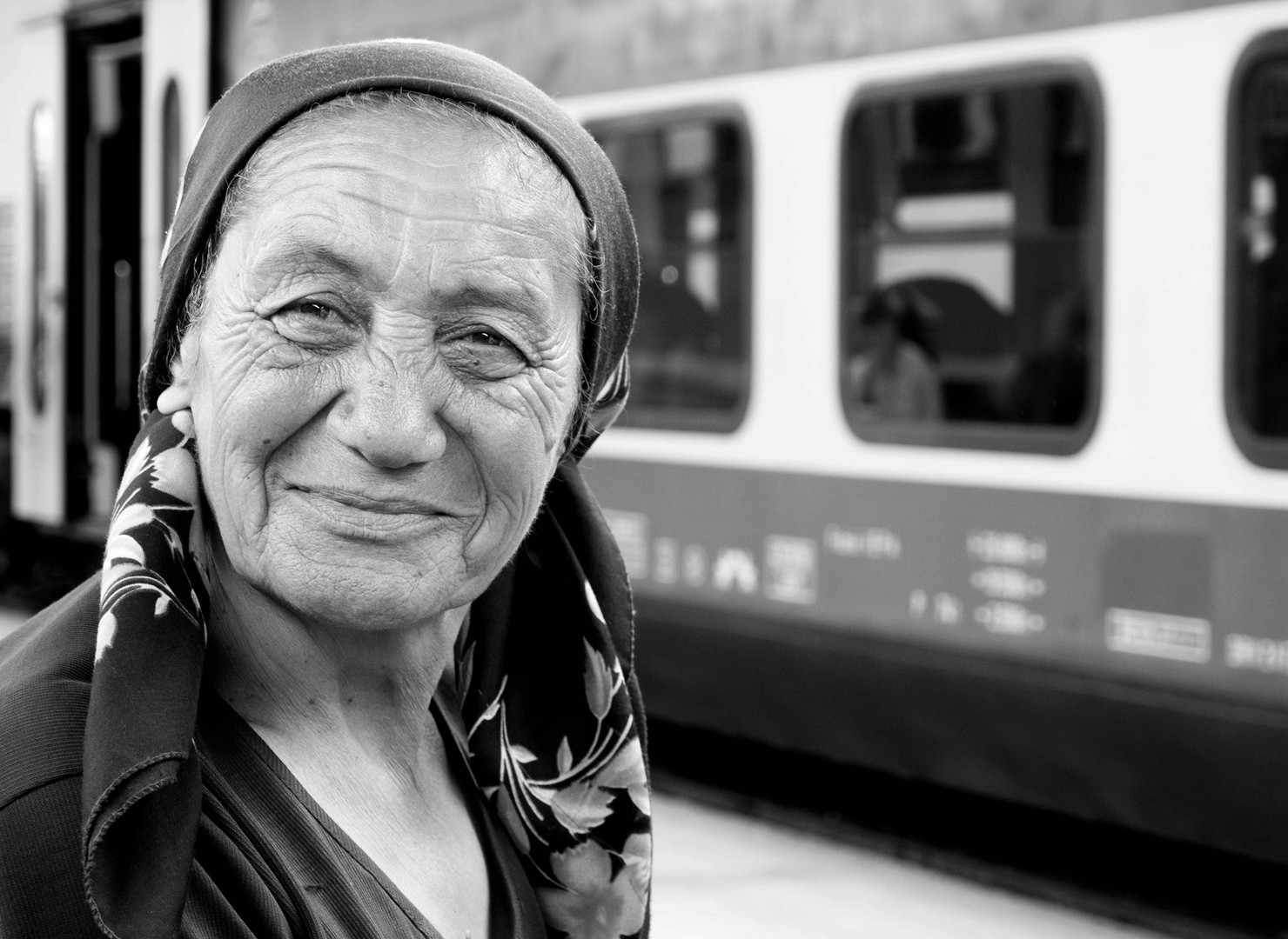 Woman at Train Station