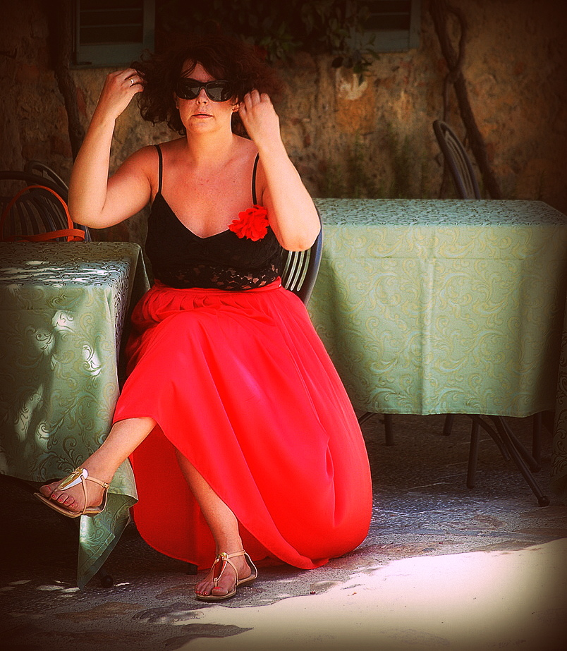 Woman in red