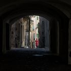 Woman in red