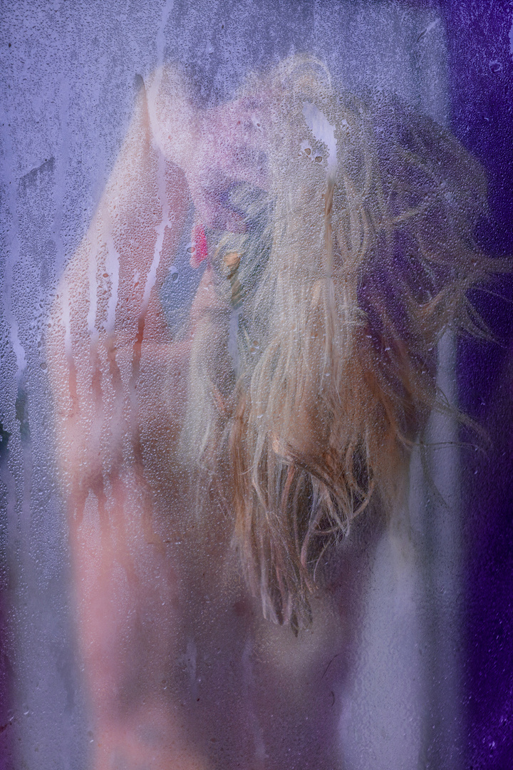 woman in the shower