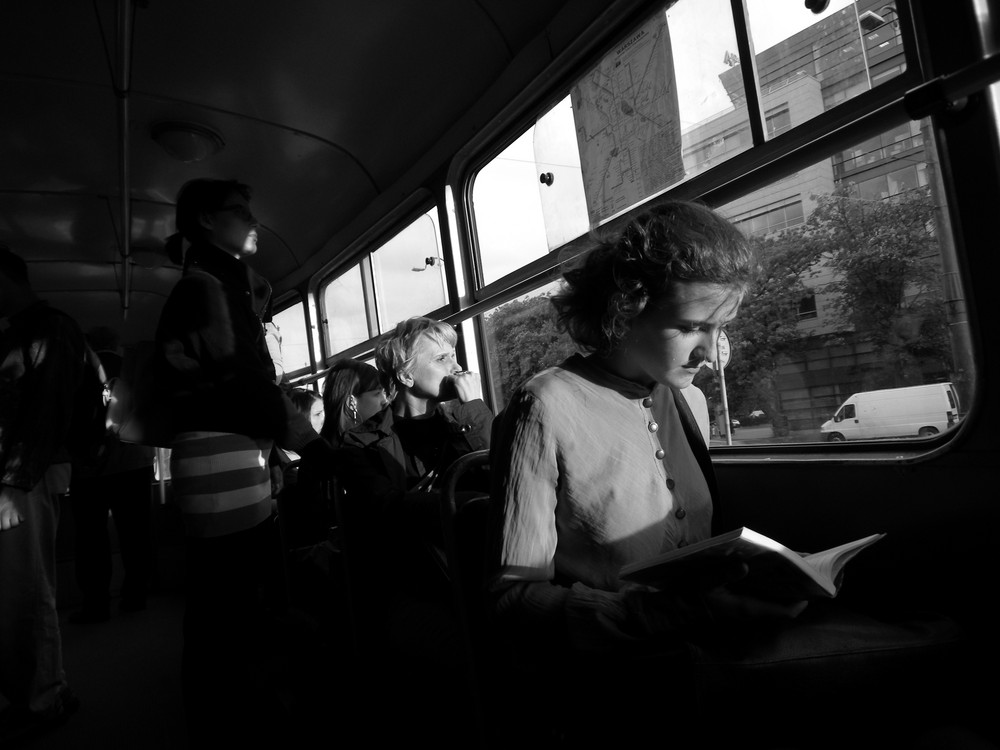 woman in tram (i)