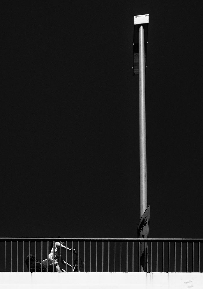 Woman on bridge